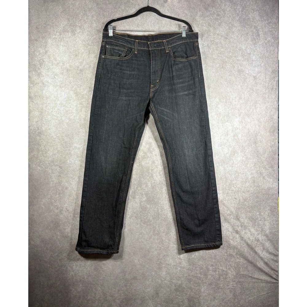 Levis Jeans Mens 36x30 Dark Wash 505 Regular Fit Stretch Denim Pants Classic